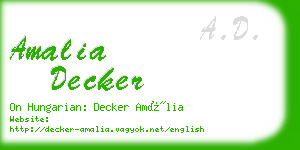 amalia decker business card